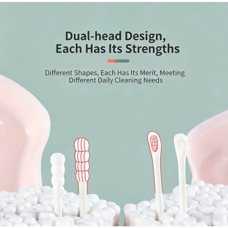 1 Box\u002F 200pcs - Cat'S Paw Double-Head Swabs - Disposable Cleaning Ear Scoops - Ear Cleaning Swabs - Makeup Swabs