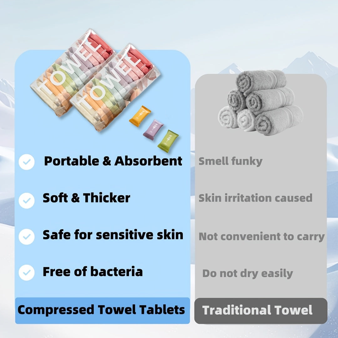 3 Packs of 42pcs Portable Face Wipes, Thickened Expanding When Wet, Individually Packaged for Hygiene And Convenience, Suitable for Travel Camping, Business Hotel, Swimming Fitness, Daily Care