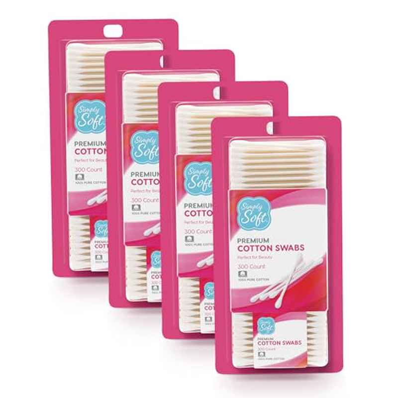 300 x 4 Count Simply Soft Tip Applicators | Double Round Tips for Hygiene and Beauty