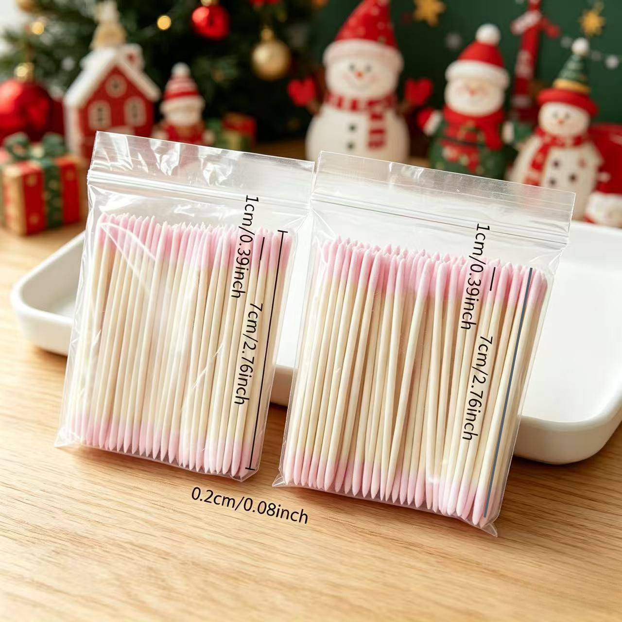 7 Packs of 696 Disposable Pointed Swabs, Wooden Single Cleaning Swabs for Eye Makeup And Nail Tools Wiping Swabs, Paired with Bamboo Sticks, Suitable for Personal Care Such As Beauty Essentials, Makeup, And Makeup