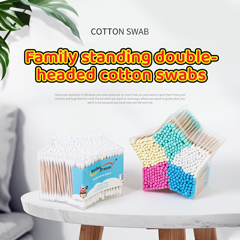 1000 Colored Swabs (2 Boxes) | with Its Pointed Toe Design And Soft Tip, It'S Perfect for Makeup Removal, Delicate Skincare, And Ear Hygiene, Making It a Must-Have for At-Home Grooming