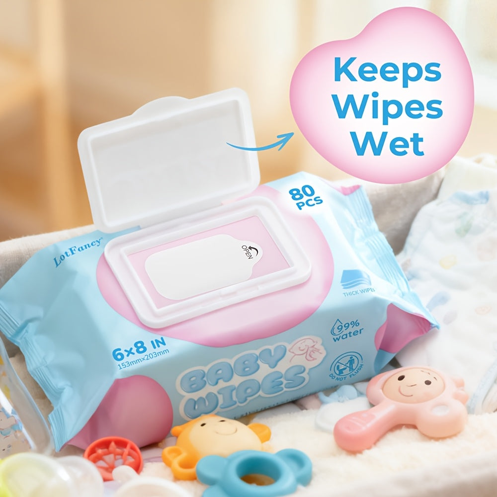 16 Packs of Ultra-Soft Baby Wipes That Are Thick And Durable, Ph Balanced, Free from Parabens, And Gentle Enough for Use on The Face And Hands. Suitable for Home And Travel