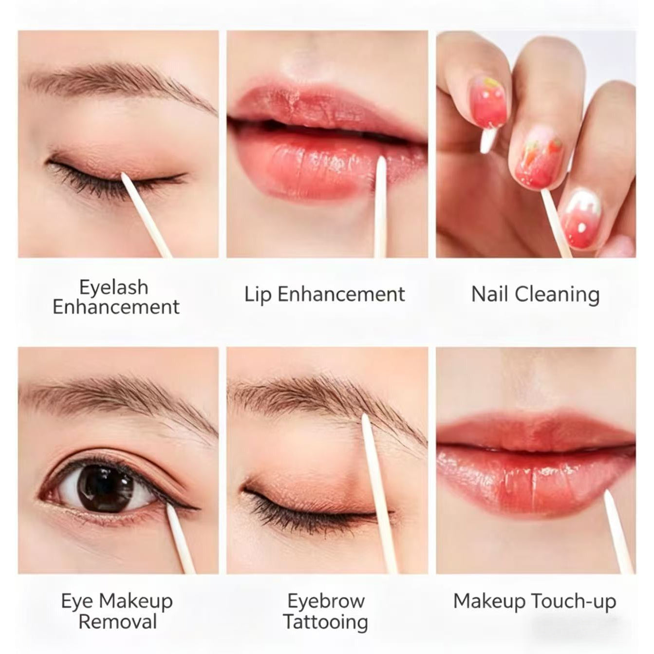 7 Packs of 696 Disposable Pointed Swabs, Wooden Single Cleaning Swabs for Eye Makeup And Nail Tools Wiping Swabs, Paired with Bamboo Sticks, Suitable for Personal Care Such As Beauty Essentials, Makeup, And Makeup