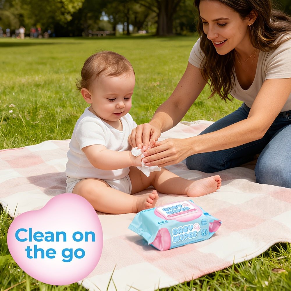 16 Packs of Ultra-Soft Baby Wipes That Are Thick And Durable, Ph Balanced, Free from Parabens, And Gentle Enough for Use on The Face And Hands. Suitable for Home And Travel