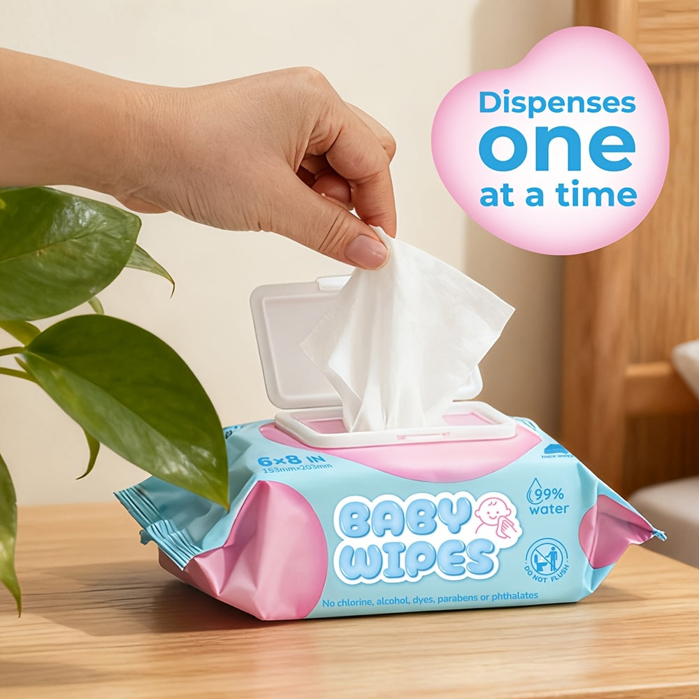 16 Packs of Ultra-Soft Baby Wipes That Are Thick And Durable, Ph Balanced, Free from Parabens, And Gentle Enough for Use on The Face And Hands. Suitable for Home And Travel