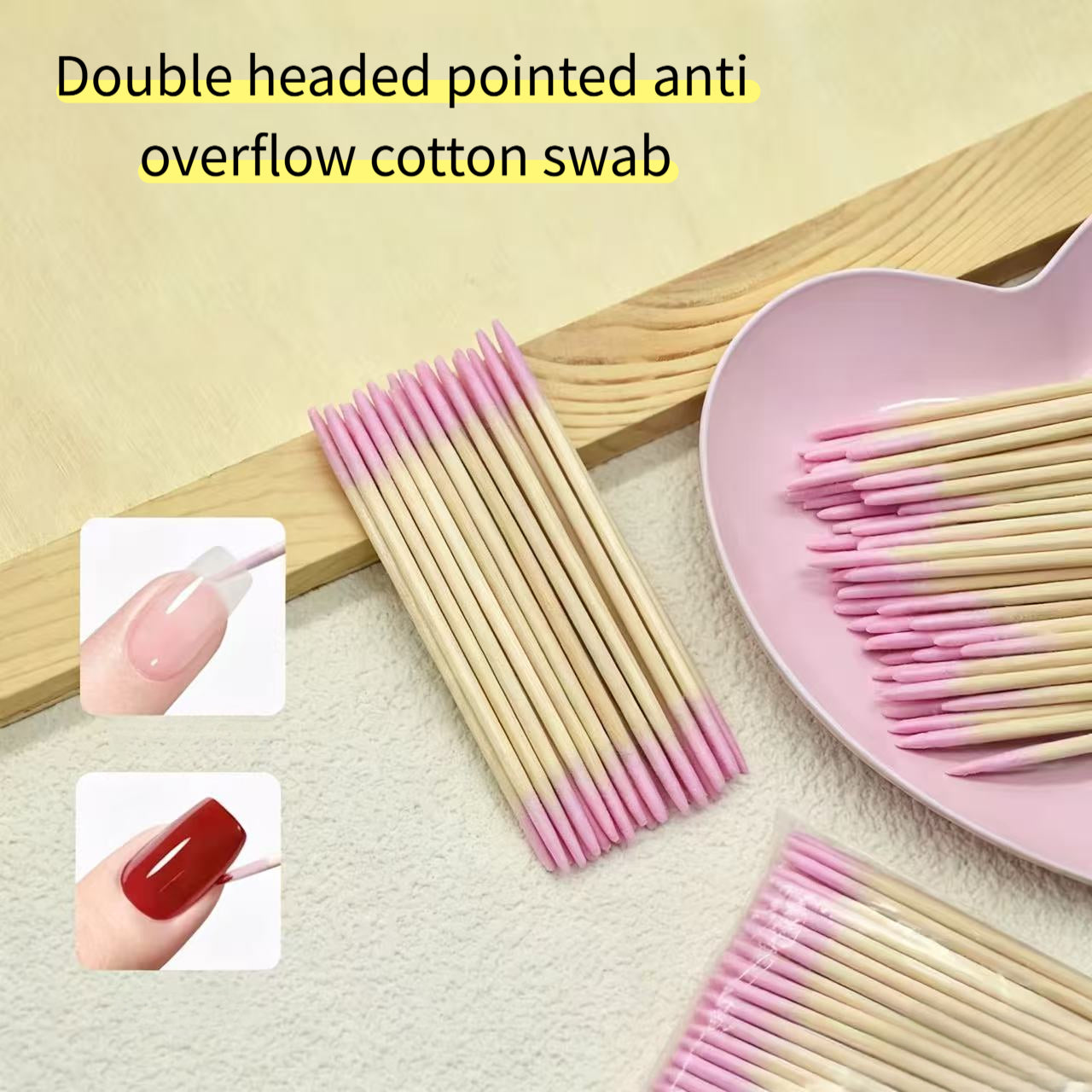 7 Packs of 696 Disposable Pointed Swabs, Wooden Single Cleaning Swabs for Eye Makeup And Nail Tools Wiping Swabs, Paired with Bamboo Sticks, Suitable for Personal Care Such As Beauty Essentials, Makeup, And Makeup