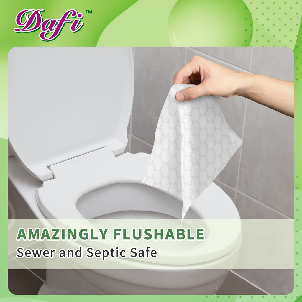 DAFI Super Value Flushable Wipes for Adult Wet Wipes, Total 1200 Unscented Toilet Wipes Flushable, No Alcohol & 100% Plant Based Fibers, Septic And Sewer Safe Pack Of 15